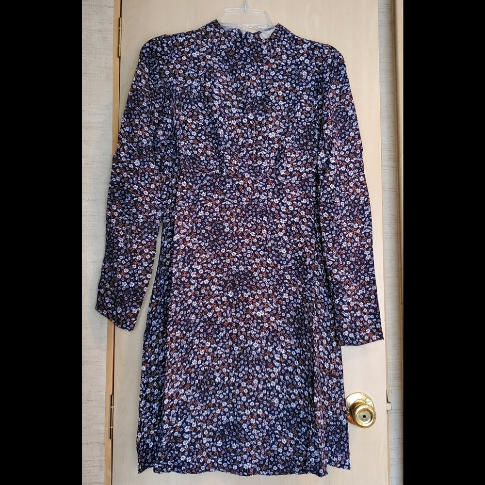 MATERNITY FLORAL MOCK NECK FLARE DRESS 2 NWT